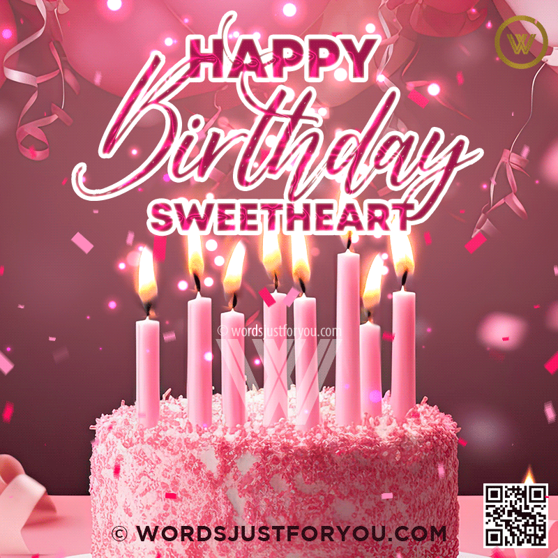 Pink Happy Birthday Sweetheart Gif