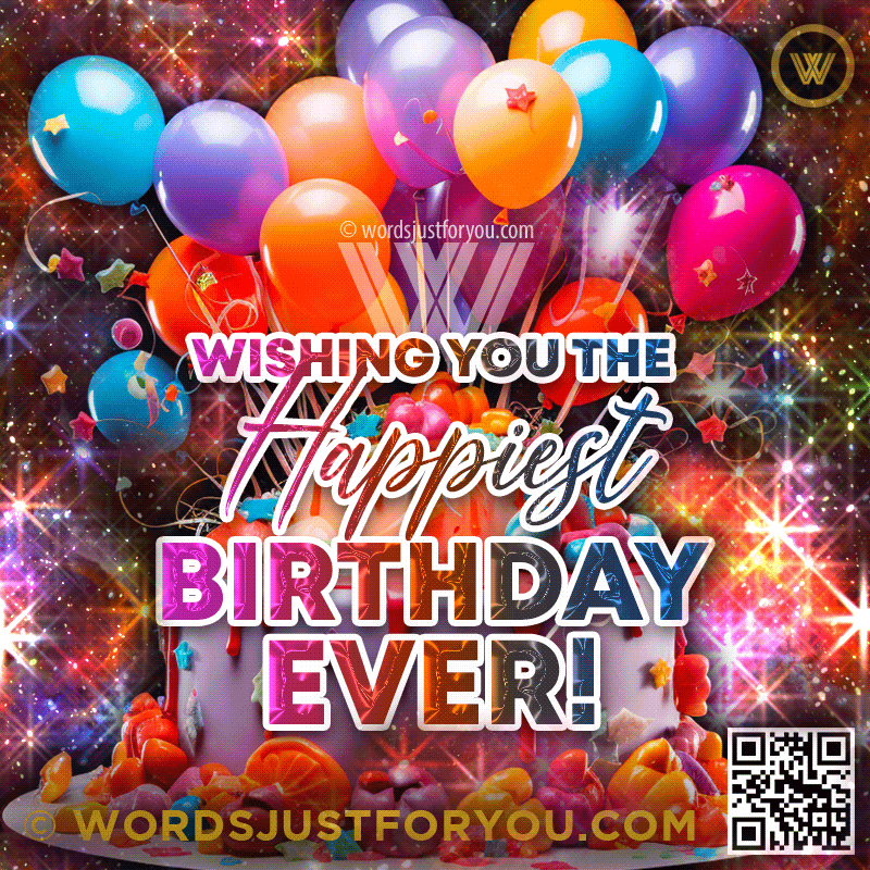 Colourful Glitter Happiest Birthday Wish - Happy Birthday Gif