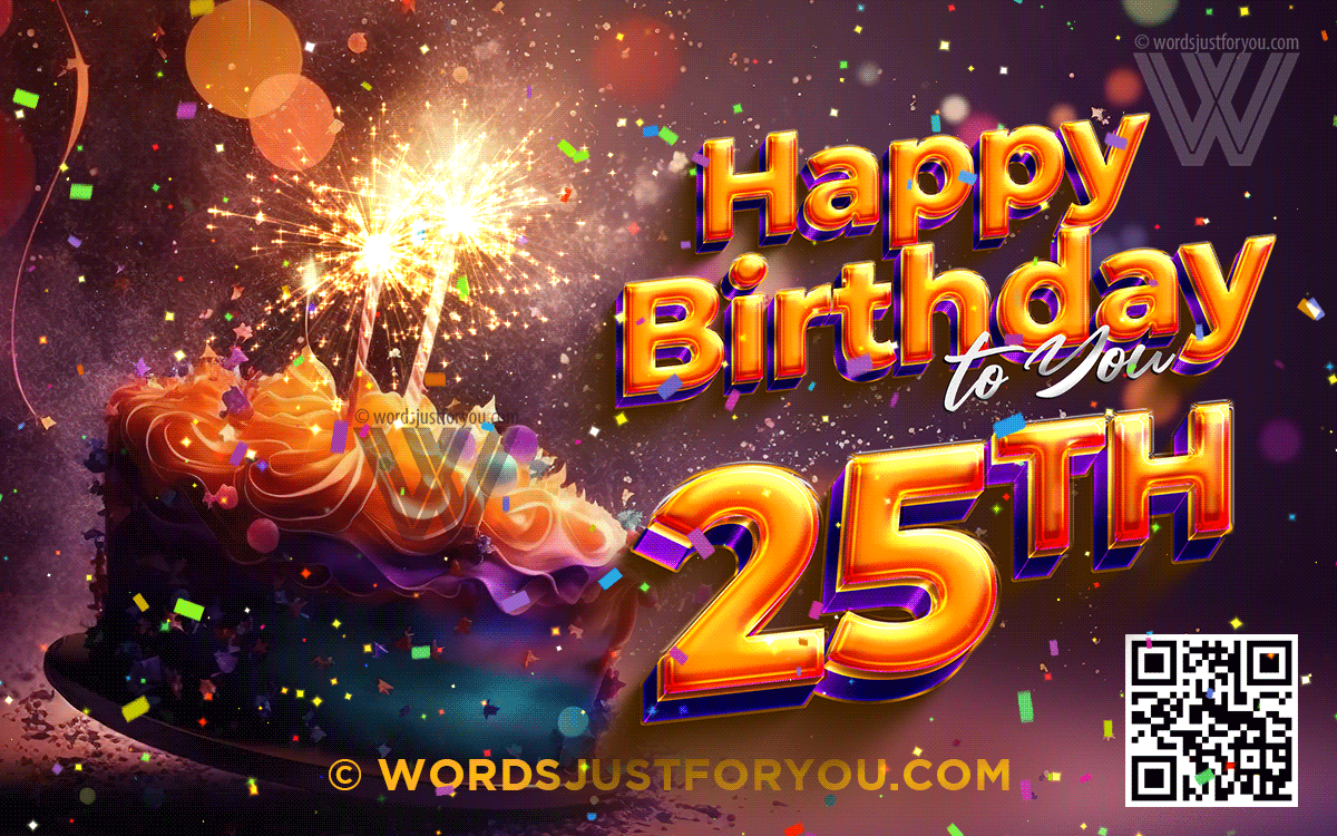 Amazing Cake And Confetti Happy 25Th Birthday Gif - 25Th Birthday Gif