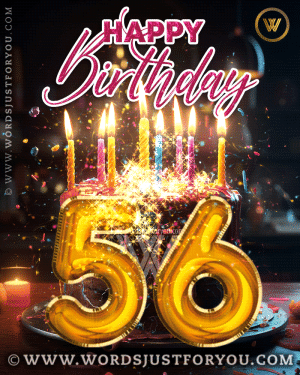 Amazing Cake And Confetti Happy 56Th Birthday Gif- Happy 56Th Birthday Gif - Happy 56 Birthday Gif