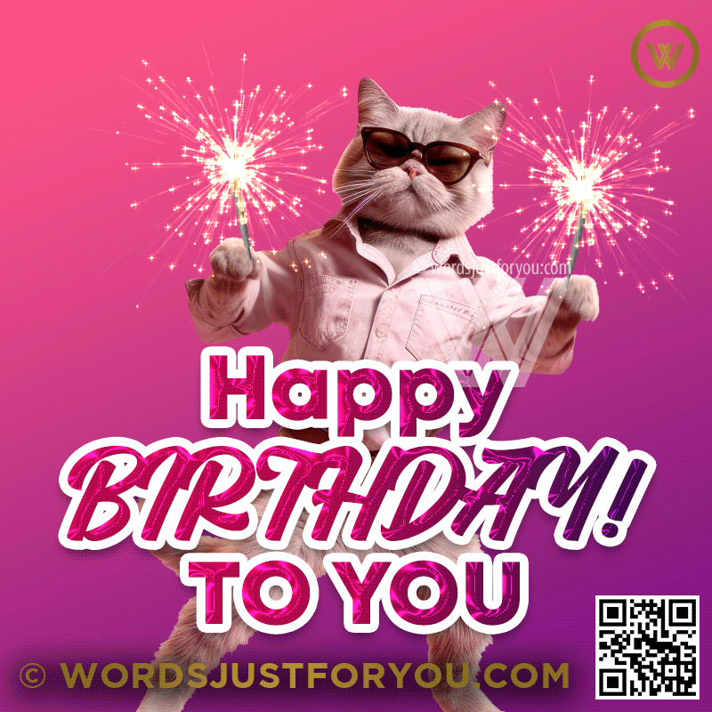 Amazing Dancing Cat With Sparklers Happy Birthday Cat Gif