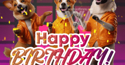Amazing Three Dogs Happy Birthday Dance Gif - happy birthday meme gif, happy birthday wishes gif, happy birthday gif dog, happy birthday wishes, happy birthday animated gif