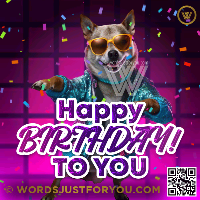 Animated Dancing Happy Birthday Dog Gif