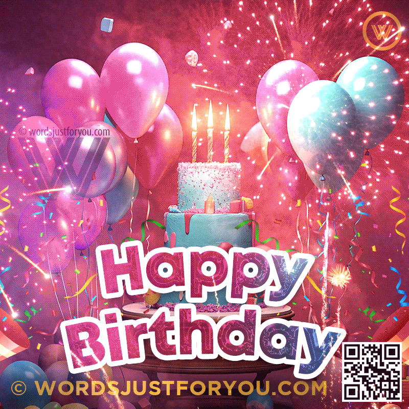 Happy Birthday Cake Fireworks Gif