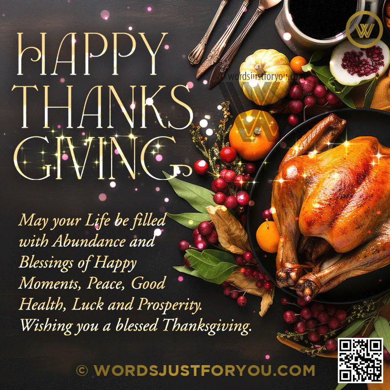 Glitter Happy Thanksgiving Blessings Gif - Happy Thanksgiving Gif