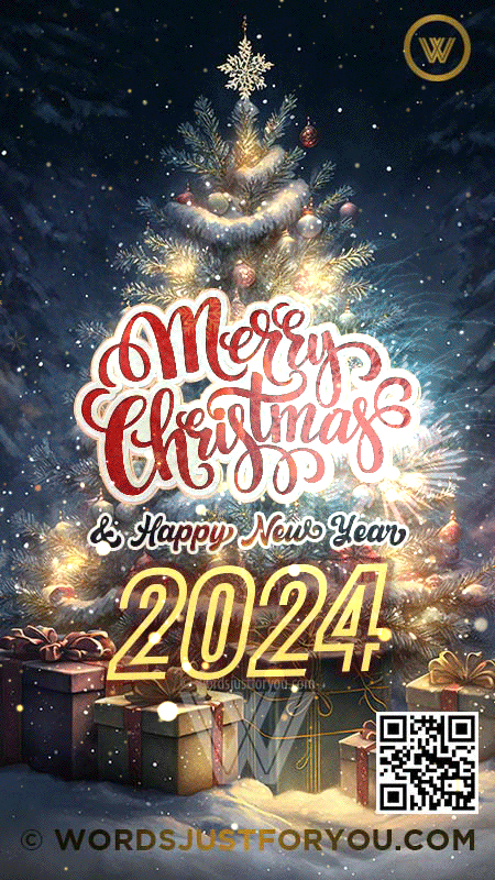 Merry Christmas and Happy New Year 2024 Gif - Merry Christmas Gif