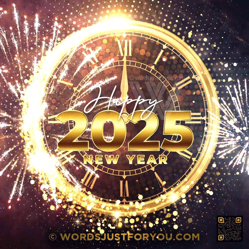 2025 Gold Glitter Happy New Year Gif