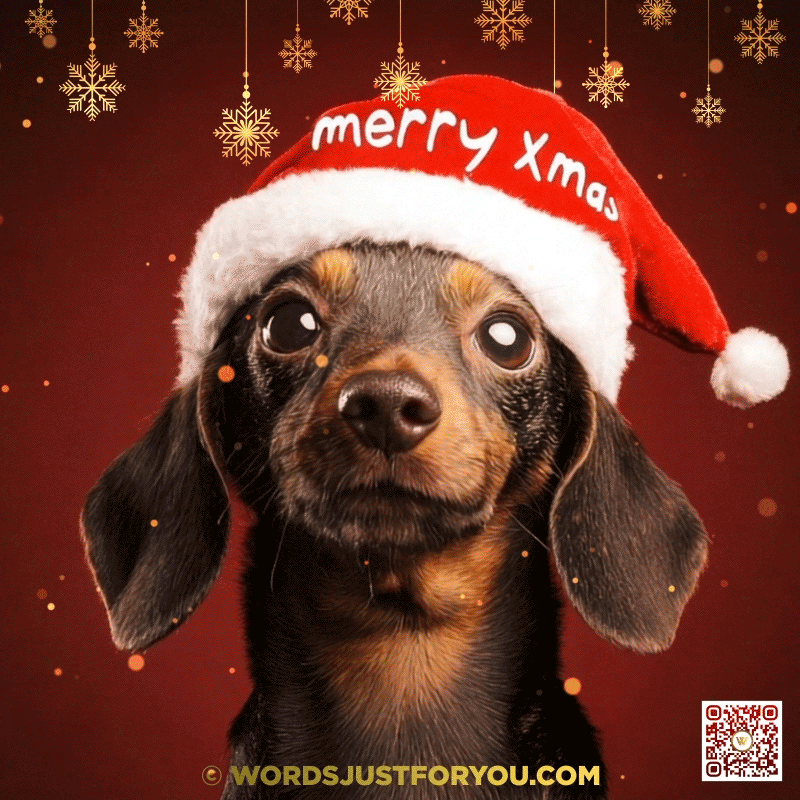 Animated Cute Dog Christmas Greetings GIF - Merry Christmas GIF New