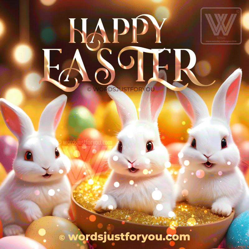 Bunny Happy Easter Wishes GIF 2024 » Original