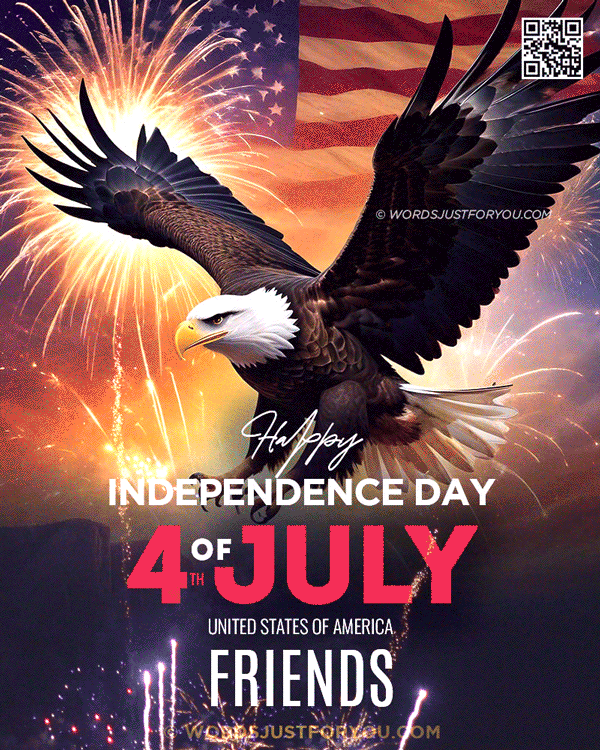 Animated Happy 4th of July Friends GIF