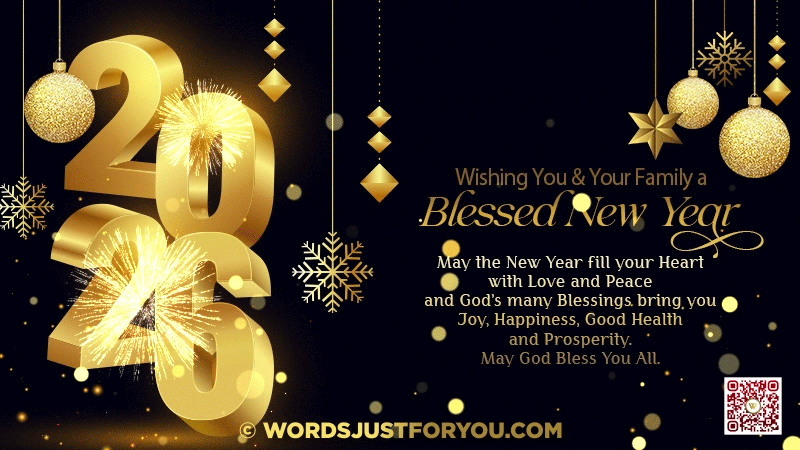 2026 Blessed New Year GIF With Sound » WordsJustforYou.com - Original Creative Animated GIFs