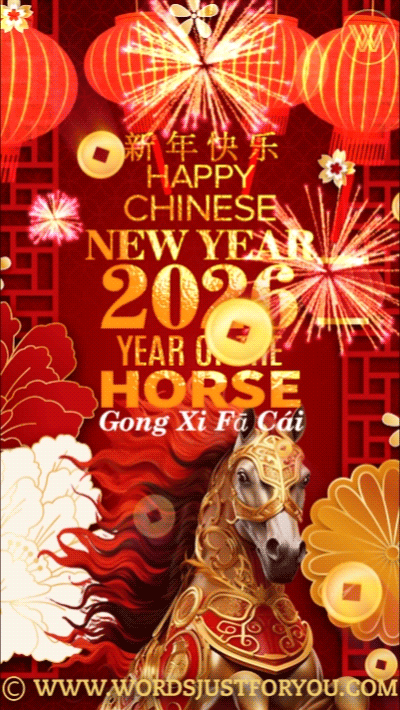 Happy Chinese New Year Wishes Gif 2026 - Year Of The Horse