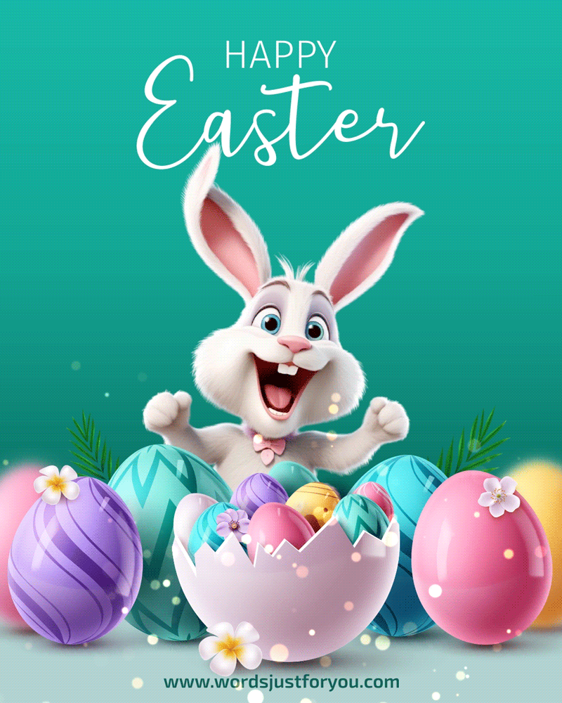 Bunny Happy Easter Gif, Happy Easter Gif, Happy Easter 2026, Easter Wishes
